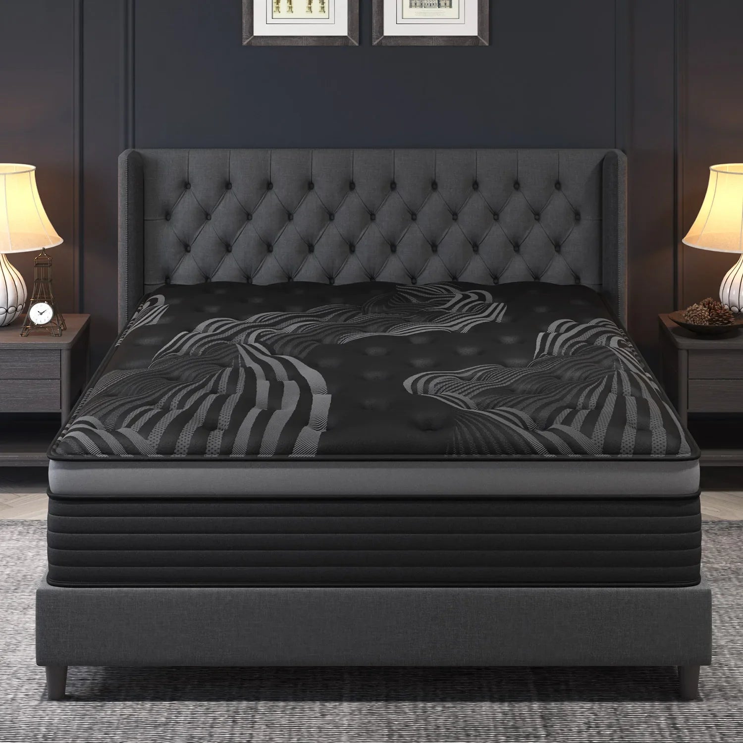 12"14" Gel Memory Foam Hybrid Pocket Spring Mattress Twin Full Queen