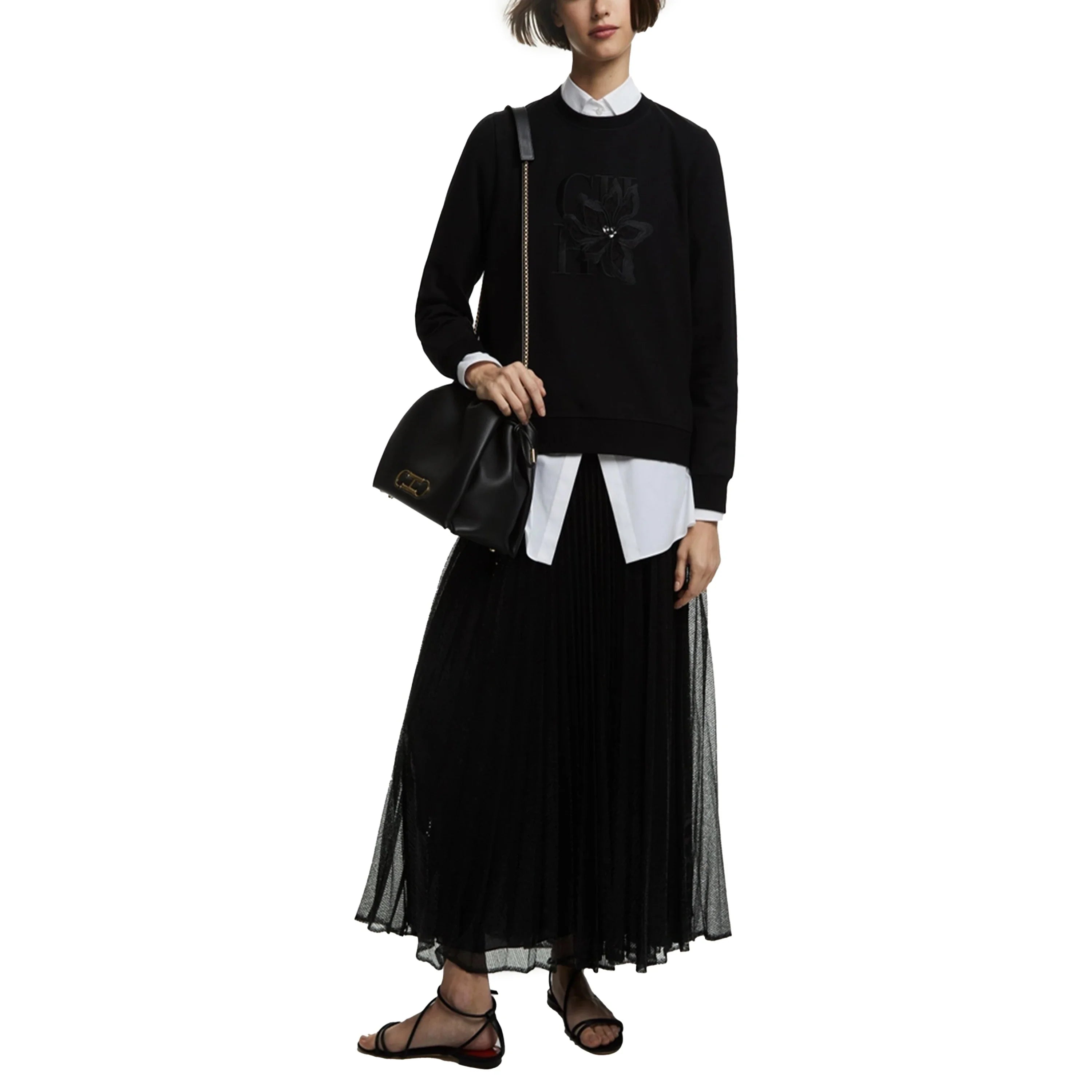 CHCH Spring Autumn New Women's Sweatshirts Coats Clothes Tops Clothing Hooded Long Sleeved Round Neck Pullover Top