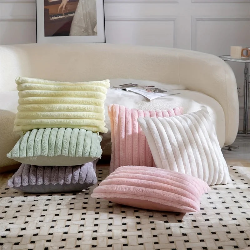 1pc Stripe Corduroy Pillow Case,Creative Home Fabric PillowCushion For Sofa Bedroom Car, Home Decoration Home Decor Room Decor