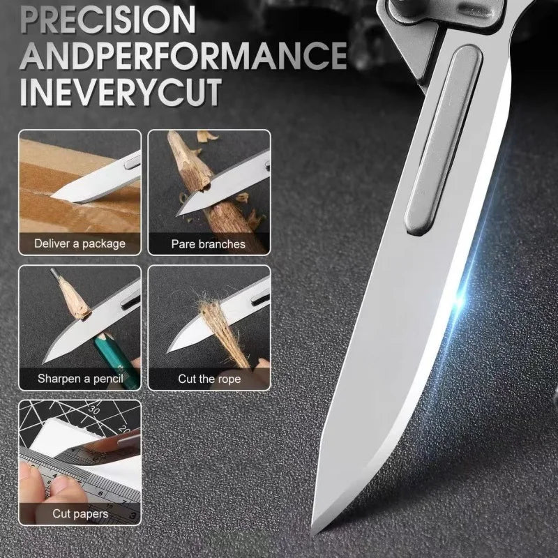 Carbon fiber folding surgical knife, sharp paper cutting knife, camping, unboxing, outdoor portable carving tool, 60 blade