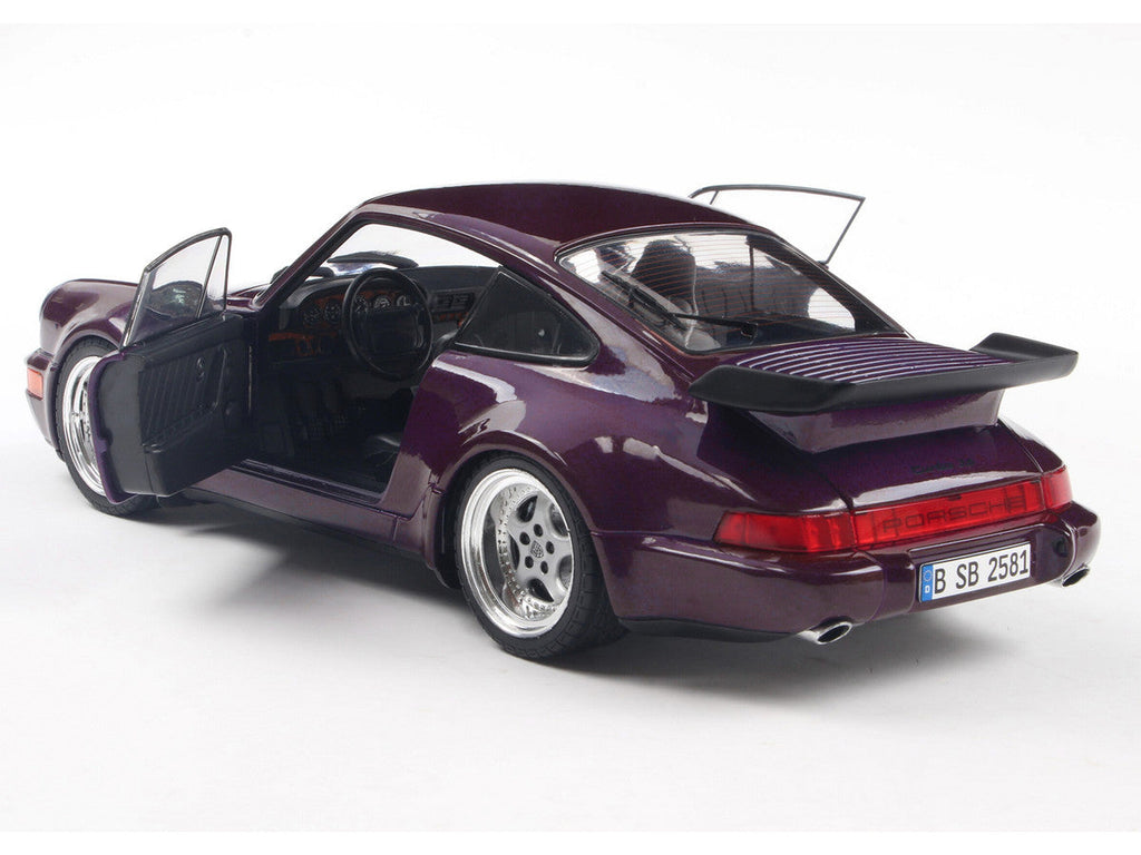 1990 Porsche 911 (964) Turbo Violet Blue Metallic 1/18 Diecast Model Car by Solido