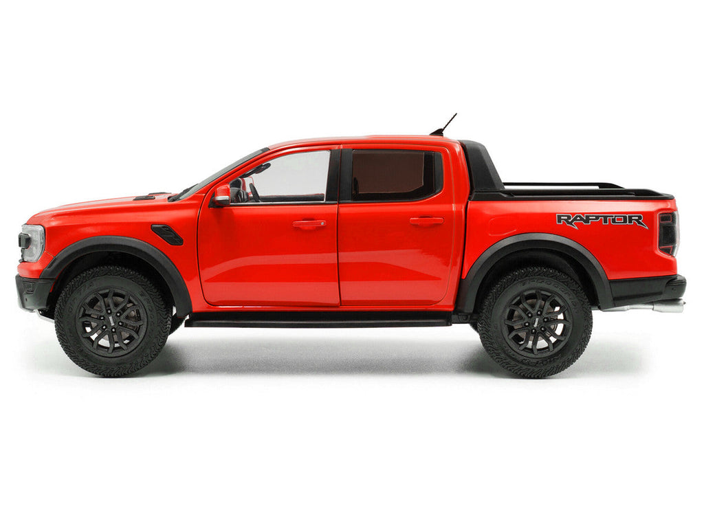 2024 Ford Ranger Raptor Pickup Truck Orange Red 1/18 Diecast Model Car by Solido