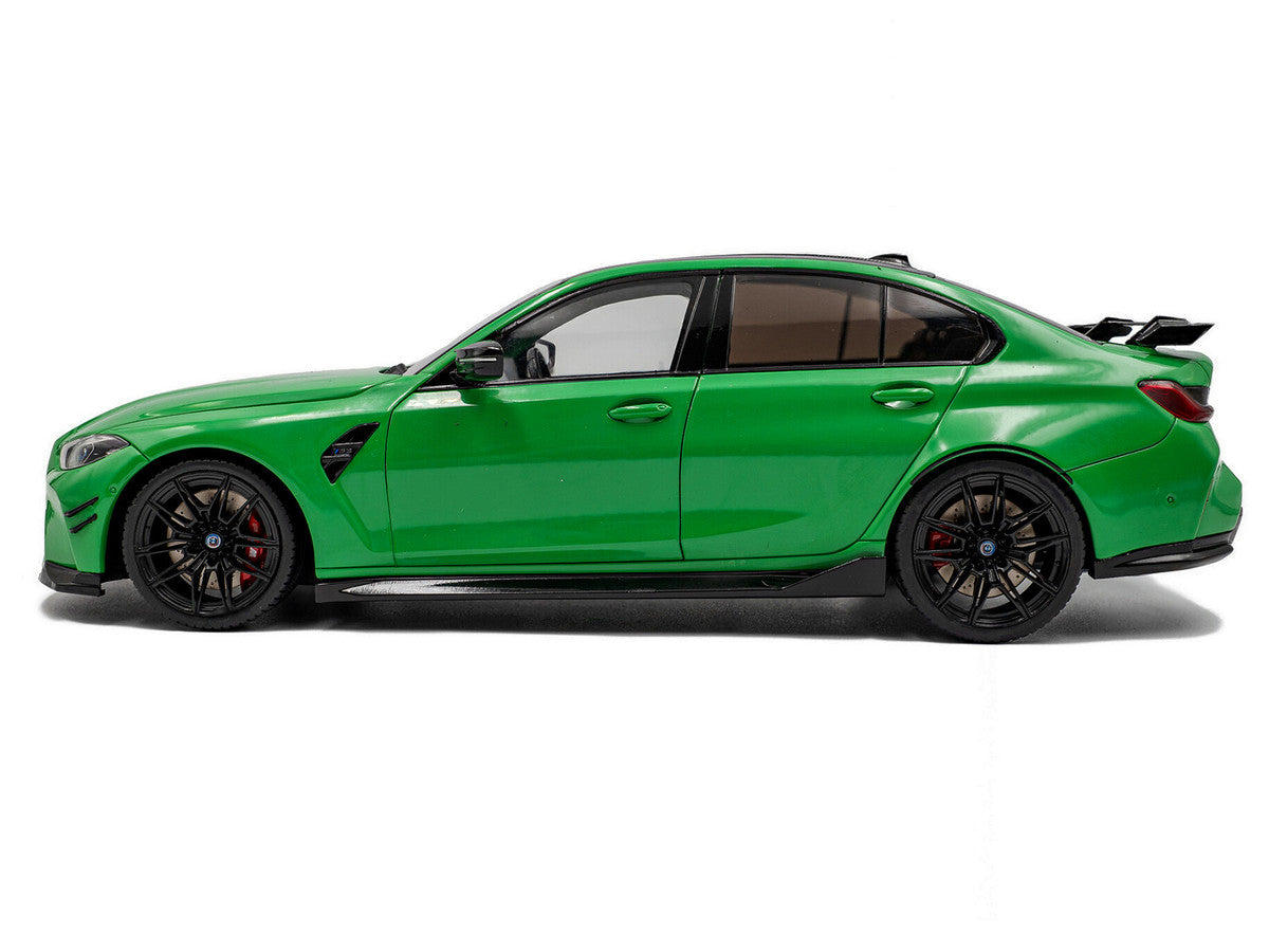 2024 BMW M3 Competition Signal Green with Carbon Top 1/18 Diecast Model Car by Solido
