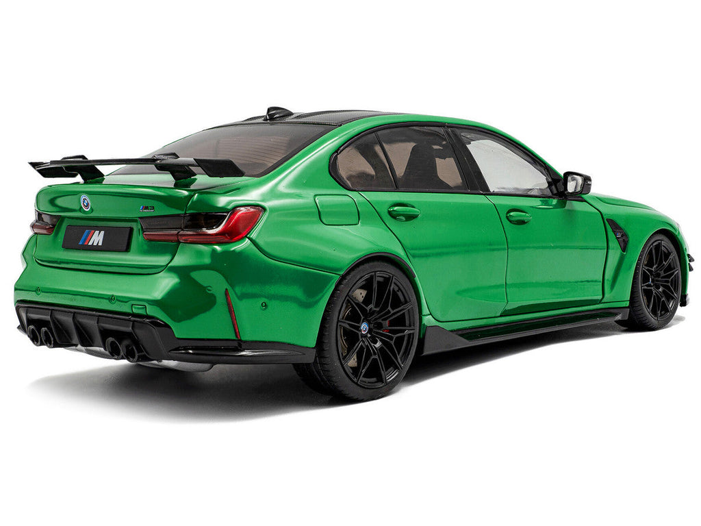 2024 BMW M3 Competition Signal Green with Carbon Top 1/18 Diecast Model Car by Solido