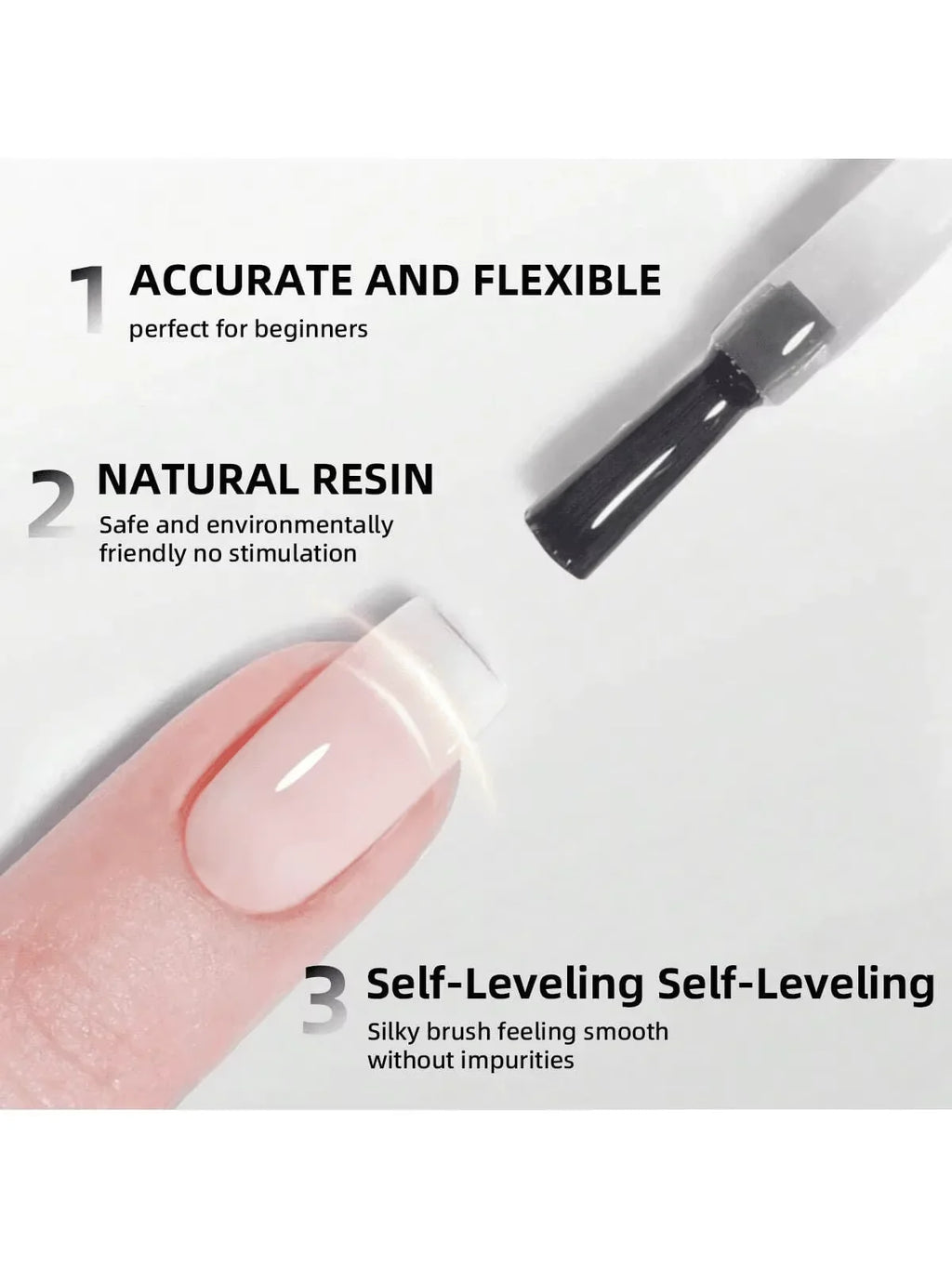 15ml 3-in-1 Clear Hard Builder Gel - Professional Nail Extension, Strengthening & Repair Formula UV/LED Curable