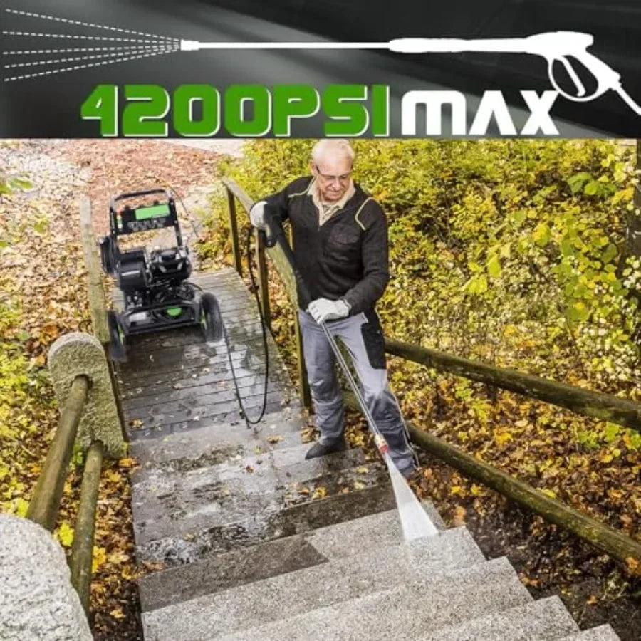Commercial Gas Pressure Washer 4200 PSI 4 GPM Foam Bottle