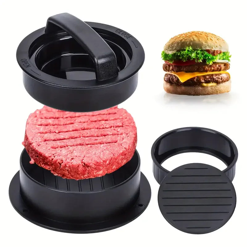 Burger Press Mold & Patty Press Maker -3 in 1 Stuffed Hamburger Patty Maker Perfect for Beef, Chicken Patties - Kitchen Press To