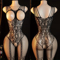 Sexy Open Lingerie Set .Erotic Exposed Breast Bra Transparent Bodystocking Teddy Crotchless Bodysuit Lust Hot Underwear Suit