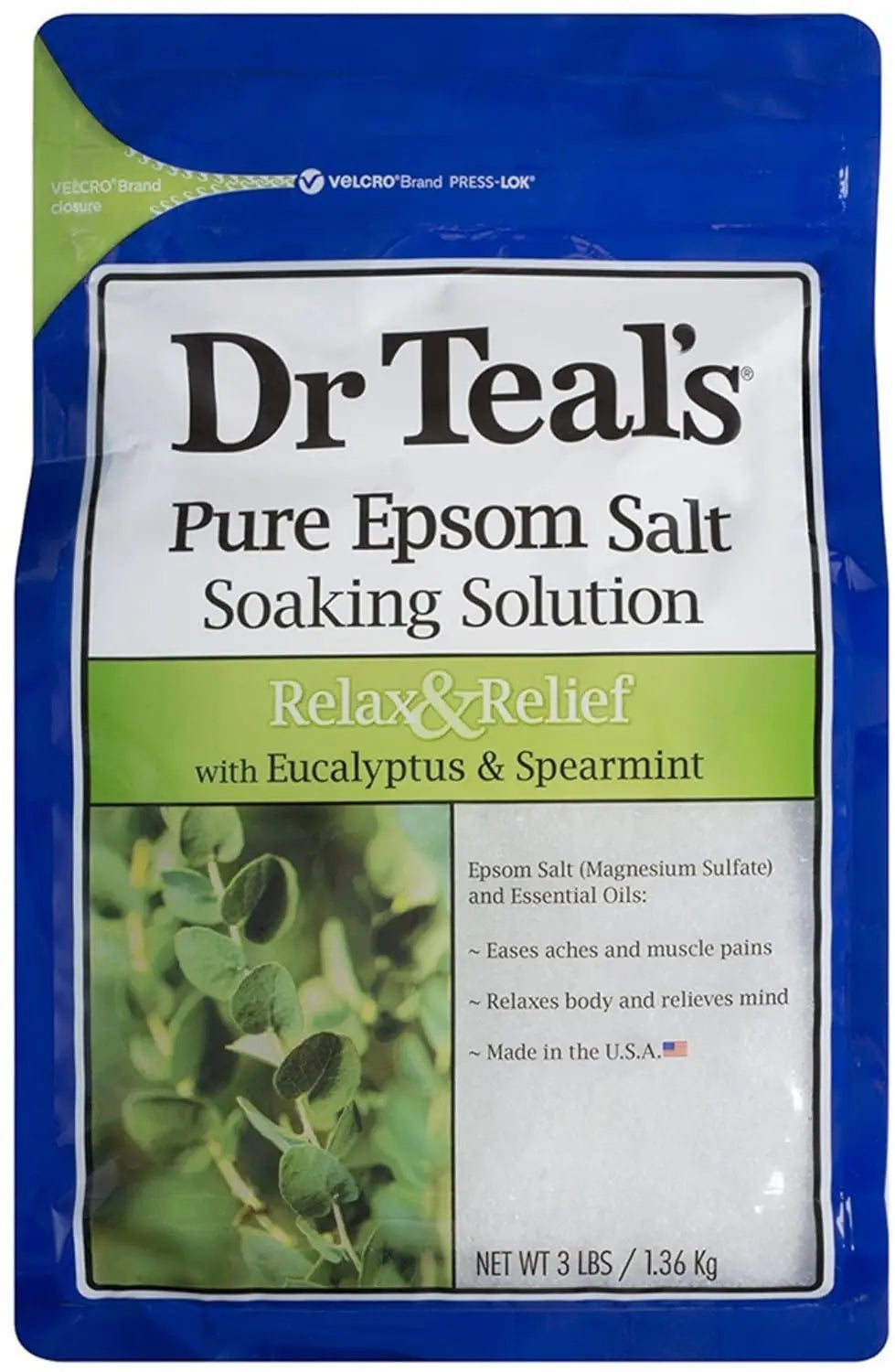 Epsom Salt Bath Soaking Solution, Eucalyptus and Lavender, 2 Count, 3lb Bags - 6lbs Total, Soothes Sore Muscles