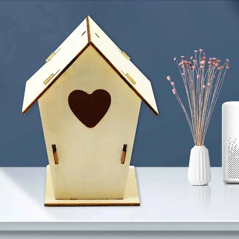 Easy To Assemble Wooden Bird Nest Hous DIY Natural Aesthetic Hanging Birdhouse Decoration Hummingbird Cages Outdoor