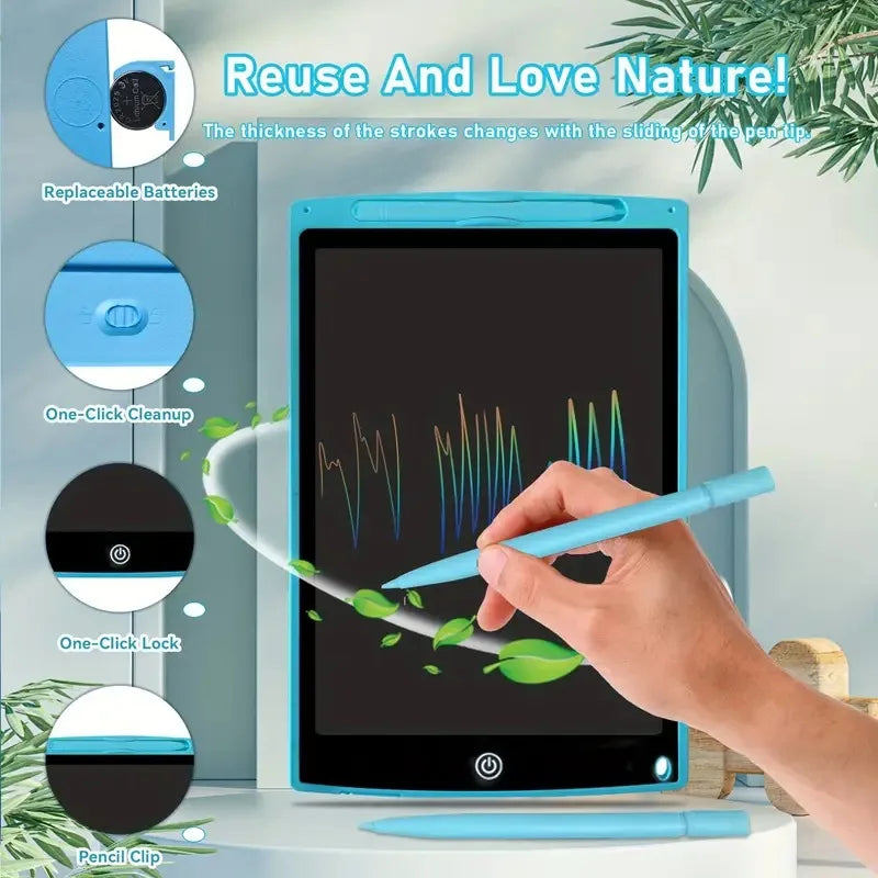 8. 5/12inch LCD Writing & Drawing Tablet with Stylus - Large Display, Reusable Doodle Pad, Educational Toy for Youngsters