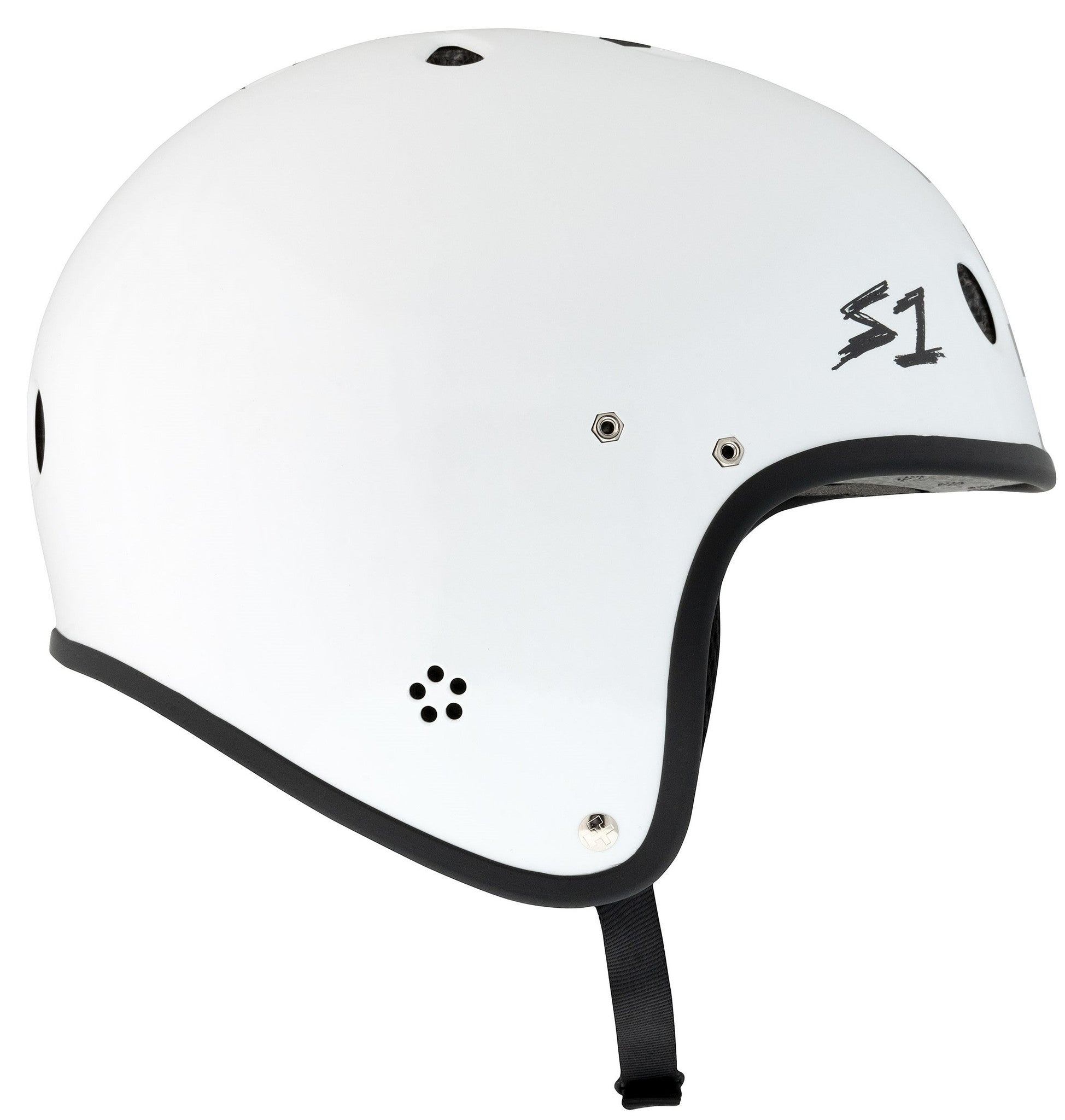 S1 Retro Lifer E-Helmet - White Gloss/Checkers