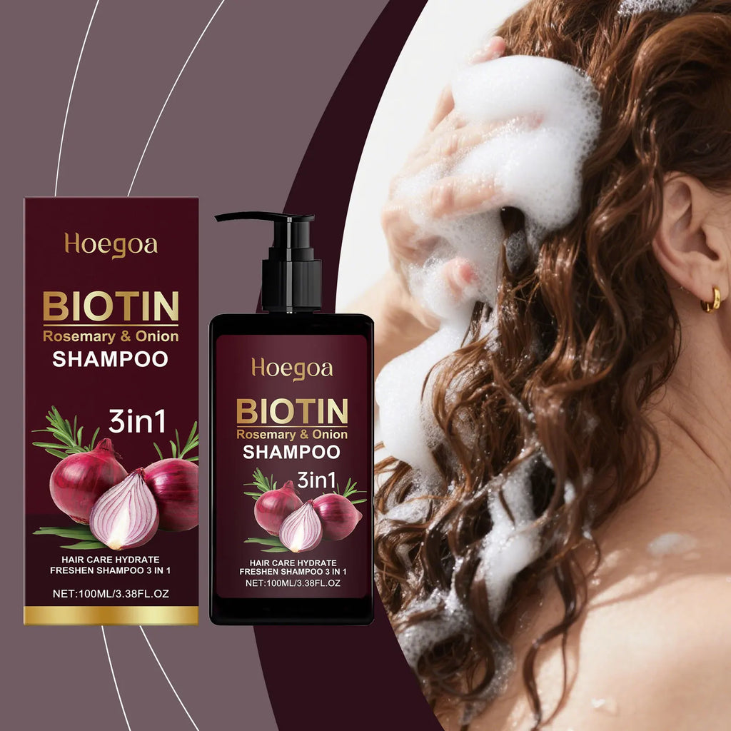 Red Onion Rosemary Shampoo Anti Hair Loss Repair Damaged Frizz Deep Cleansing Oil Control Thickening Hair Hair Growth Shampoo