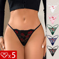 5pcs/pack Low Rise Lip Print Sexy Women G-string Sexy Lingerie Breathable Comfortable Lady Thongs 2025 Erotic Female Underwear