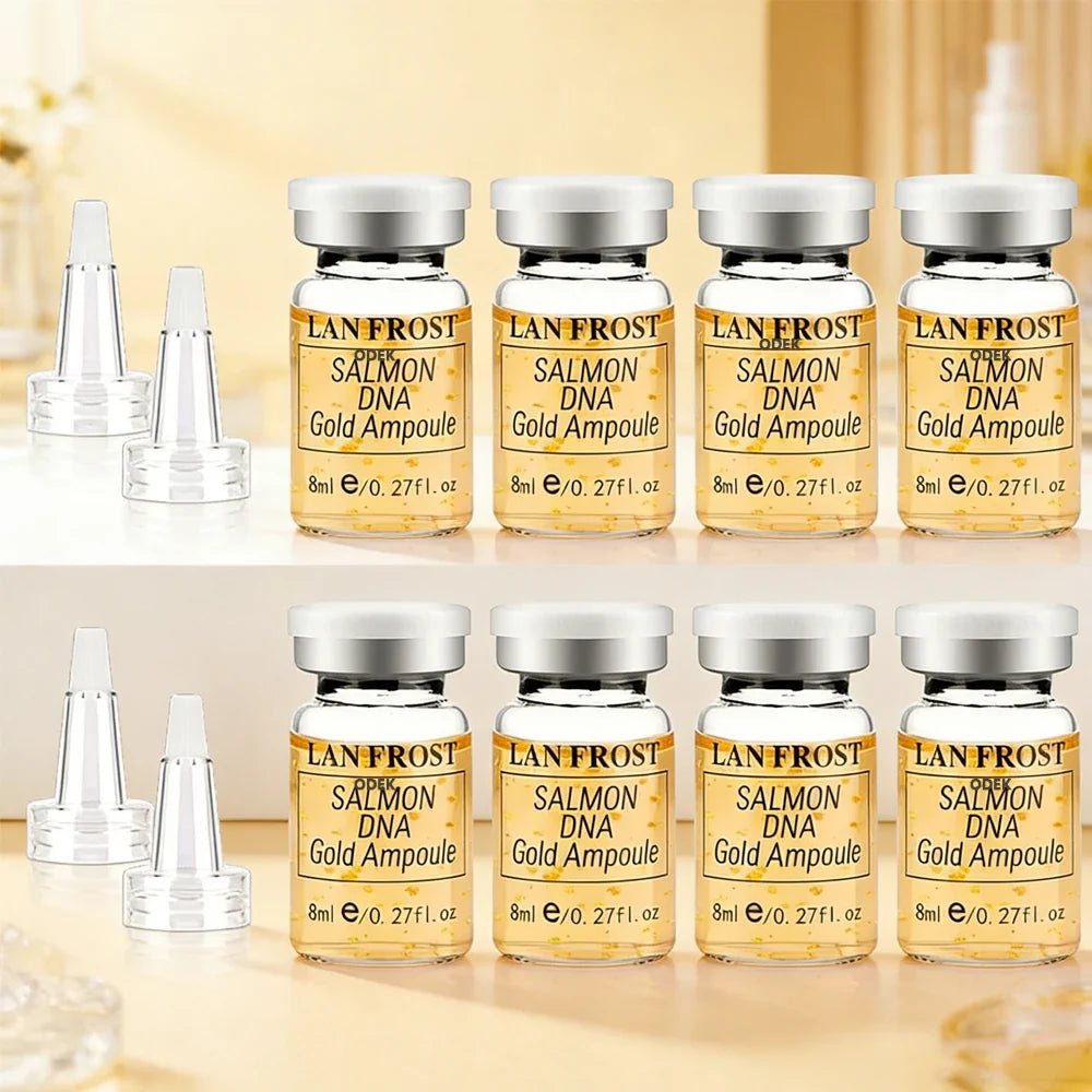 Korea 8ml Salmon DNA Gold Ampoule Skin Booster Serum Kit BB Cream Brightening Moisturizing For 0.3mm Microneedle Serum
