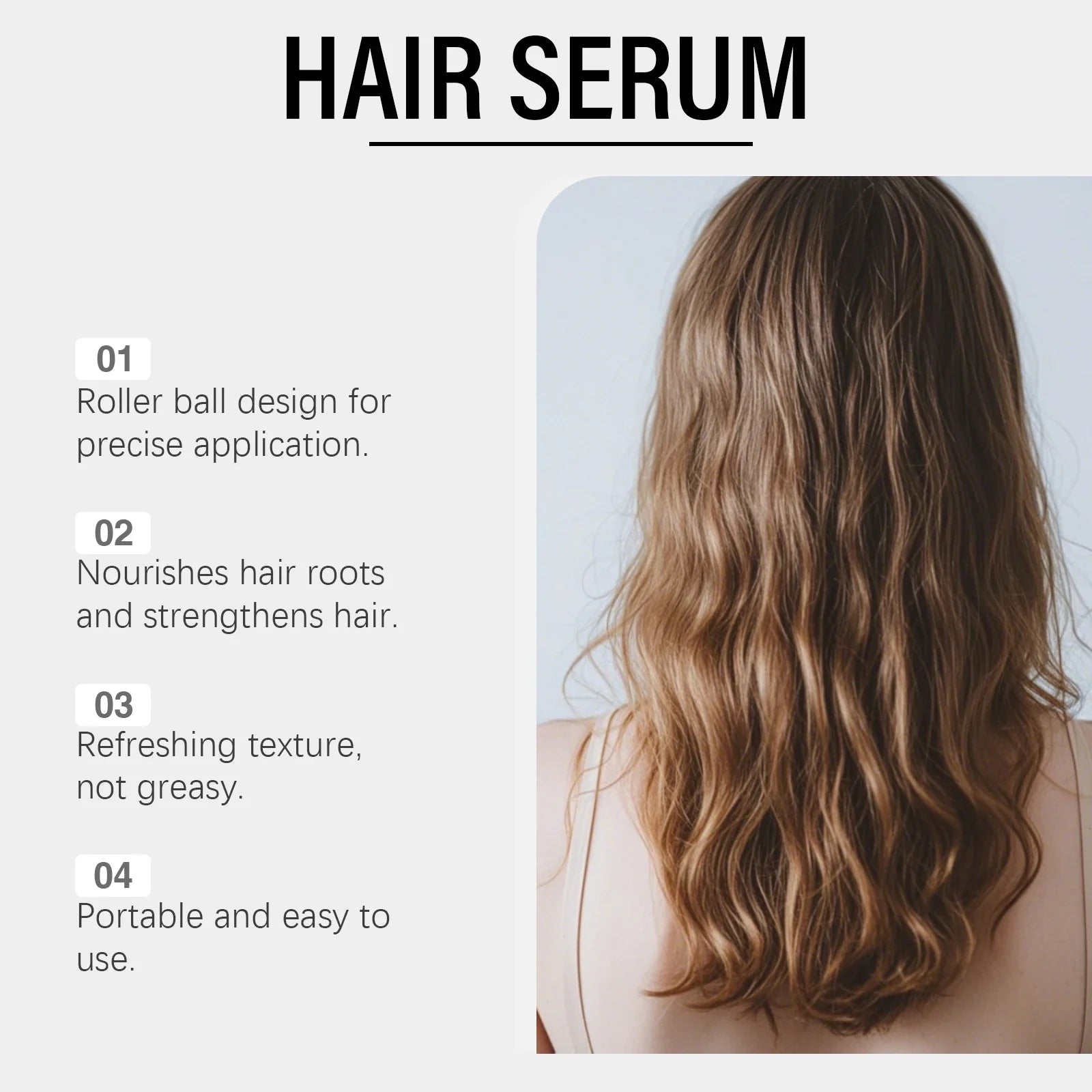 Smoothing Hair Serum - Gentle Hydrating Formula for Frizz-Free, Lightweight & Refreshing Scalp-Safe Daily Hair Care
