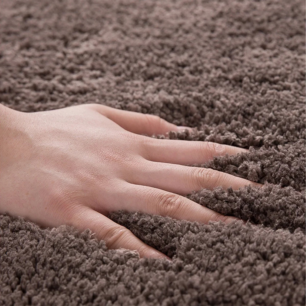 Thickened solid color bathroom non-slip floor mat shower room door absorbent foot mat square long hair toilet mat