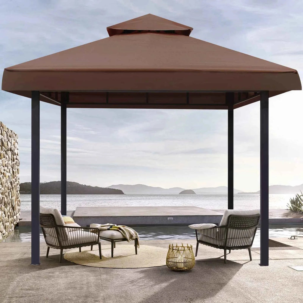 Grill Gazebo Replacement Canopy Roof, Outdoor BBQ Gazebo Top, Double Tiered Shelter Cover Roof ,for Yard Patio Garden Sunshade