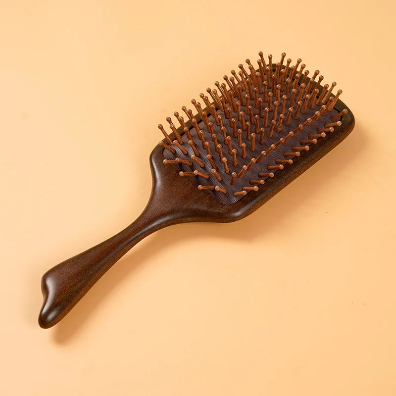 Natural Sandalwood Air Cushion Comb Scalp Massage Hair Brush Women Anti-static Hairdressing Comb for Hair Volume & Curly Hair