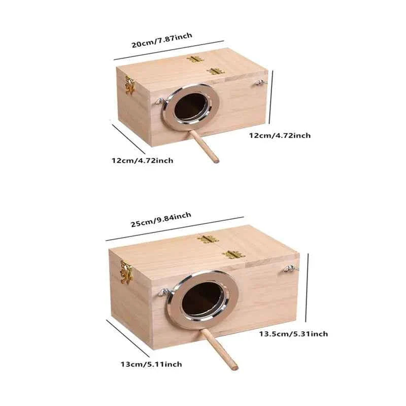 Wood Bird House Nest Birds Breeding Box Bird Parrot Breeding Decorative Cages Pet Accessories Home Balcony Decoration
