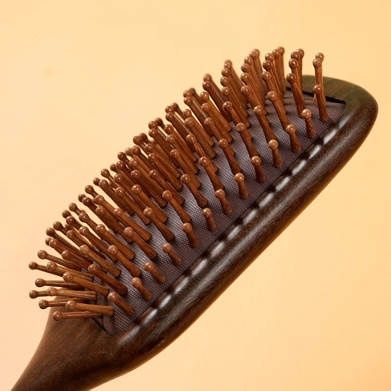 Natural Sandalwood Air Cushion Comb Scalp Massage Hair Brush Women Anti-static Hairdressing Comb for Hair Volume & Curly Hair