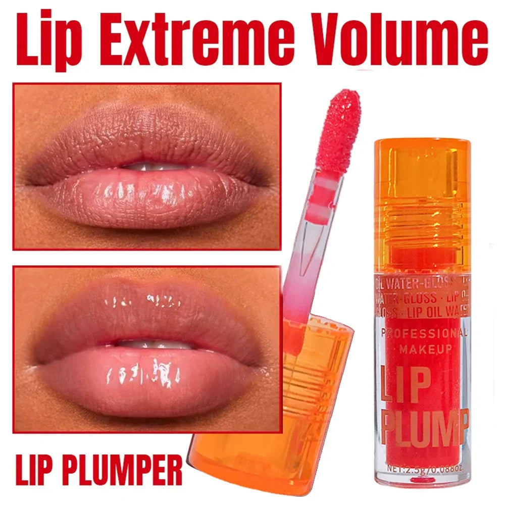 Cherry Plump Lip Oil – Moisturizing Lip Gloss Serum, Long-Lasting Waterproof Volume & Shine, Non-Sticky, Unisex, Holiday Makeup