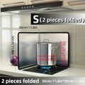Folded Stainless Steel Splash Guard Set, Non-Stick Kitchen Stove Protection with Foldable Panels for Home RV Camping