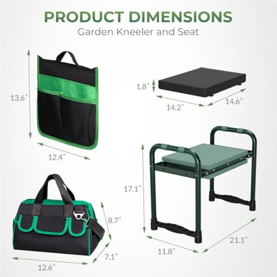 Foldable Garden Kneeler And Seat Bench With Padded Kneeling Surface