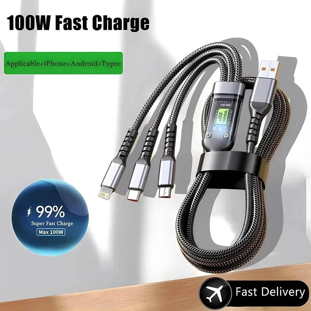 Transparent 3-in-1 Super Fast Charging Cable