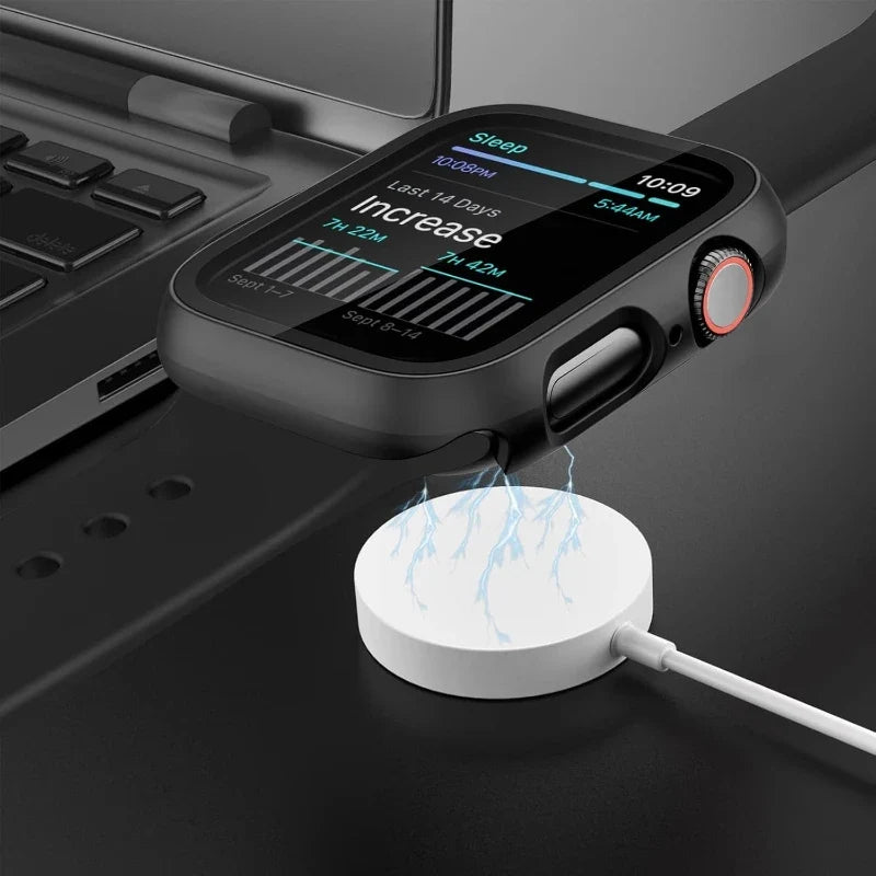 Tempered Glass+Case For Apple Watch 38-40mm 41mm 42mm 44mm 45mm 46mm Screen Protector Protective Cover iWatch 11 10 8 7 9 6 SE 5