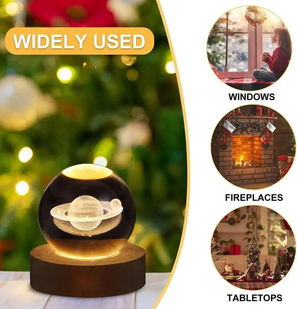 Decorative Crystal Ball 3D Figures Night Light