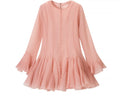 Women's Fashion Ruffled Hem Patchwork Short Dress Blush Pink Ruffled Mini Dress For Women Sleeves Front Button Hem Fashion T0PU