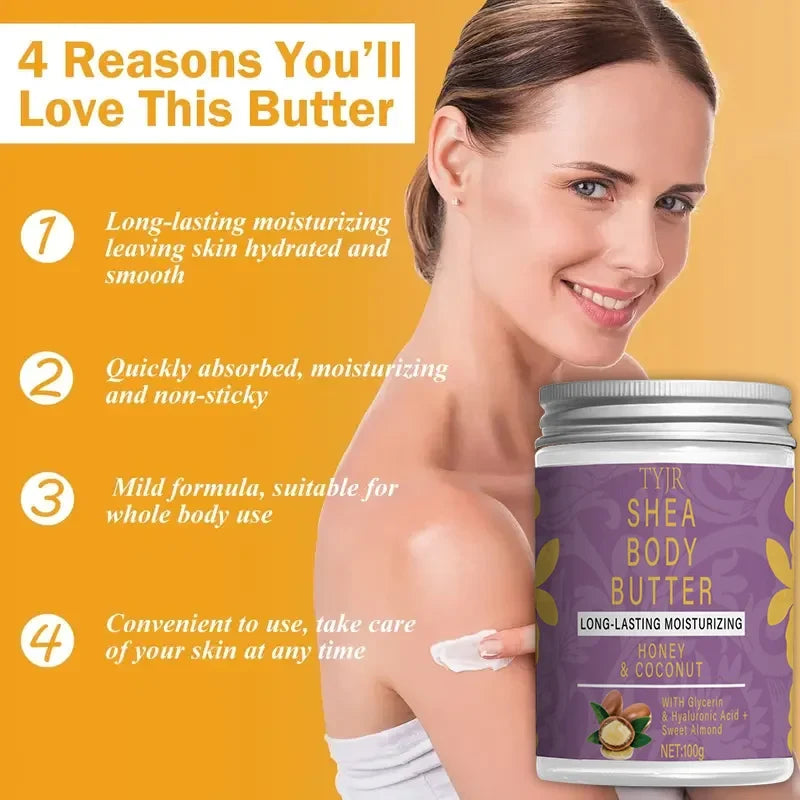 Shea Body Butter Oil 100g Organic Unrefined, Moisturizing Nourishing Softening Body Oil Skin Streaming Products