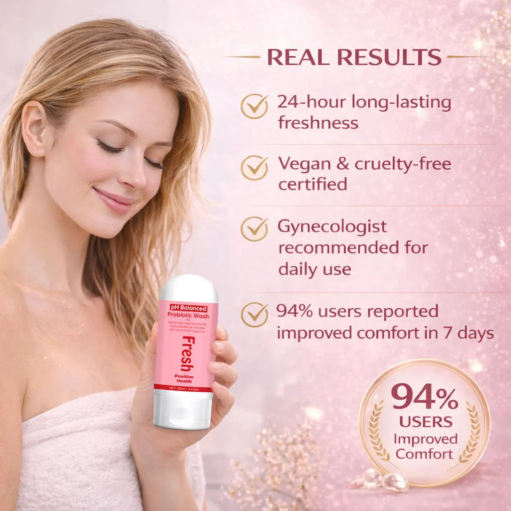 pH Balanced Probiotic Wash Odor Control, pH Balance, Dryness & Support for Intimate Areas Probiotics & Lactic Acid ,100ml