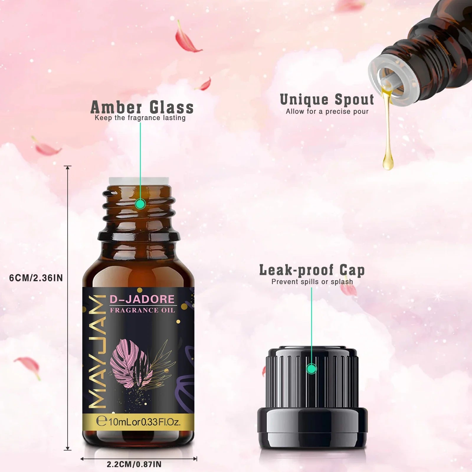MAYJAM 10ml Aromatic Essential Oil Bubble Gum La Vie Est Belle D-Jadore White Musk Sea Breeze Baby Powder Long-lasting Scents