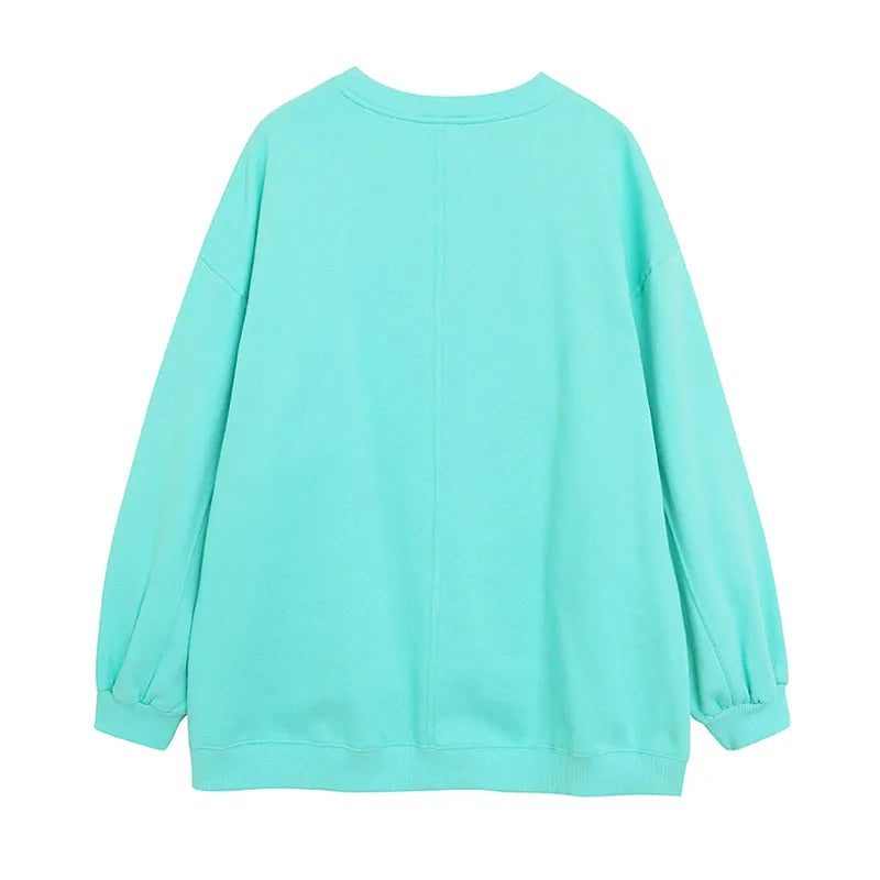 Disney World Disneyland Embroidery Sweatshirt Women Casual Fleece Jumper Mickey Daisy Duck Cartoon Loose Pullover Top O Neck