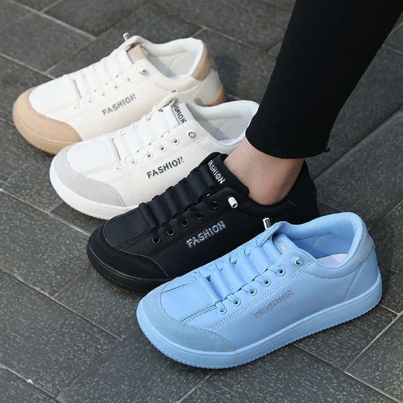 Women Casual Sneakers Shoes Anti-slip Low-top Outdoor Sports Shoes Women Lace-up Comfortable Flat Breathable Walking Shoes Women