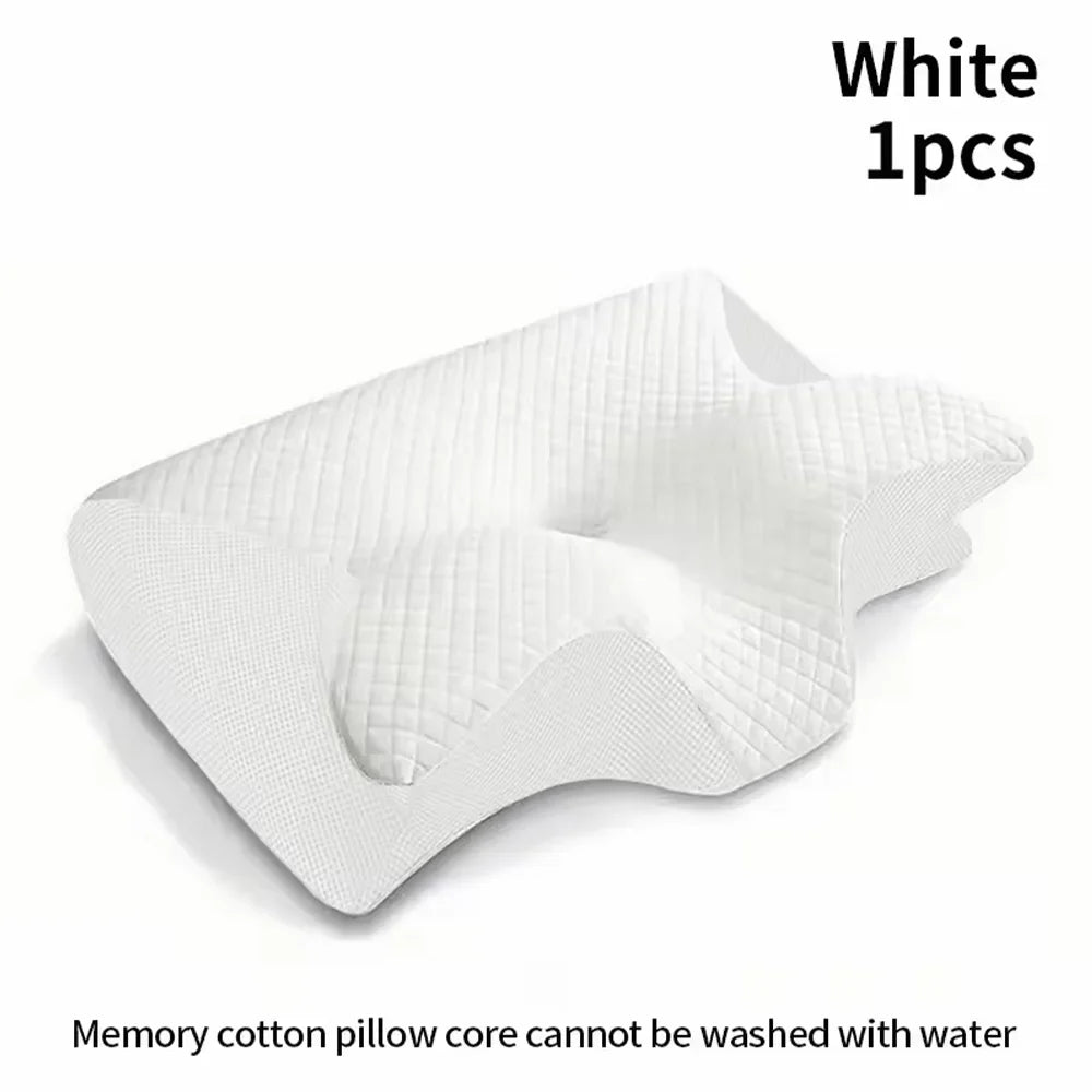 1pc Memory Foam Cervical Pillow, 2 in 1 Ergonomic Contour Orthopedic Pillow for Neck Pain, Contoured Support Pillows,Neck Pillow