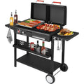 Ticify Dual Fuel BBQ Grill With Gas Griddle And Charcoal