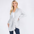 Asymmetrical Open Front Solid Cardigan