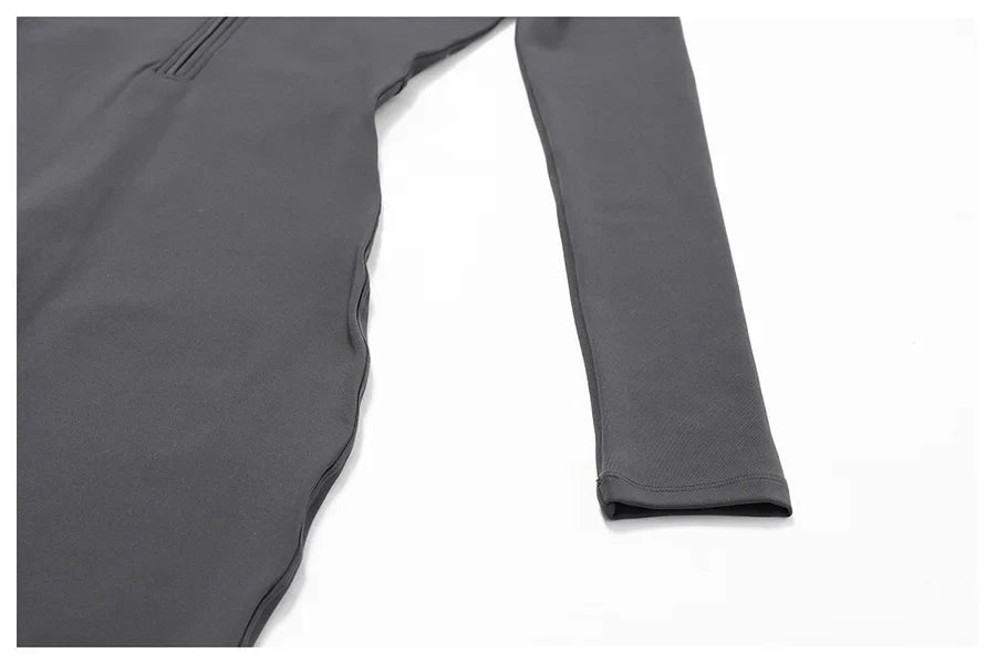 Zipper Workout Jumpsuit Sports Overalls Women Gym Clothing Running Long Sleeves Fitness Gym Tracksuit Short Sportswear Yoga Set