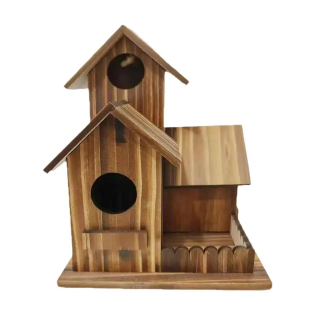Wooden Bird House Weather Resistant Outdoor Hanging Birdhouse Large Nest for Hummingbird Garden Backyard Decoration