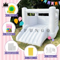 12ft Kids Birthday Gift White Bounce House Indoor Outdoor Softplay Inflatable White Castle Bouncer with Blower Customization