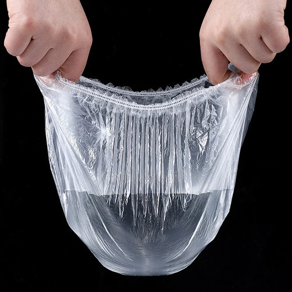 Disposable Food Cover Plastic Wrap Elastic Food Lids for Fruit Bowls Cups Caps Storage Kitchen Fresh Keeping Saver Bag 500pcs