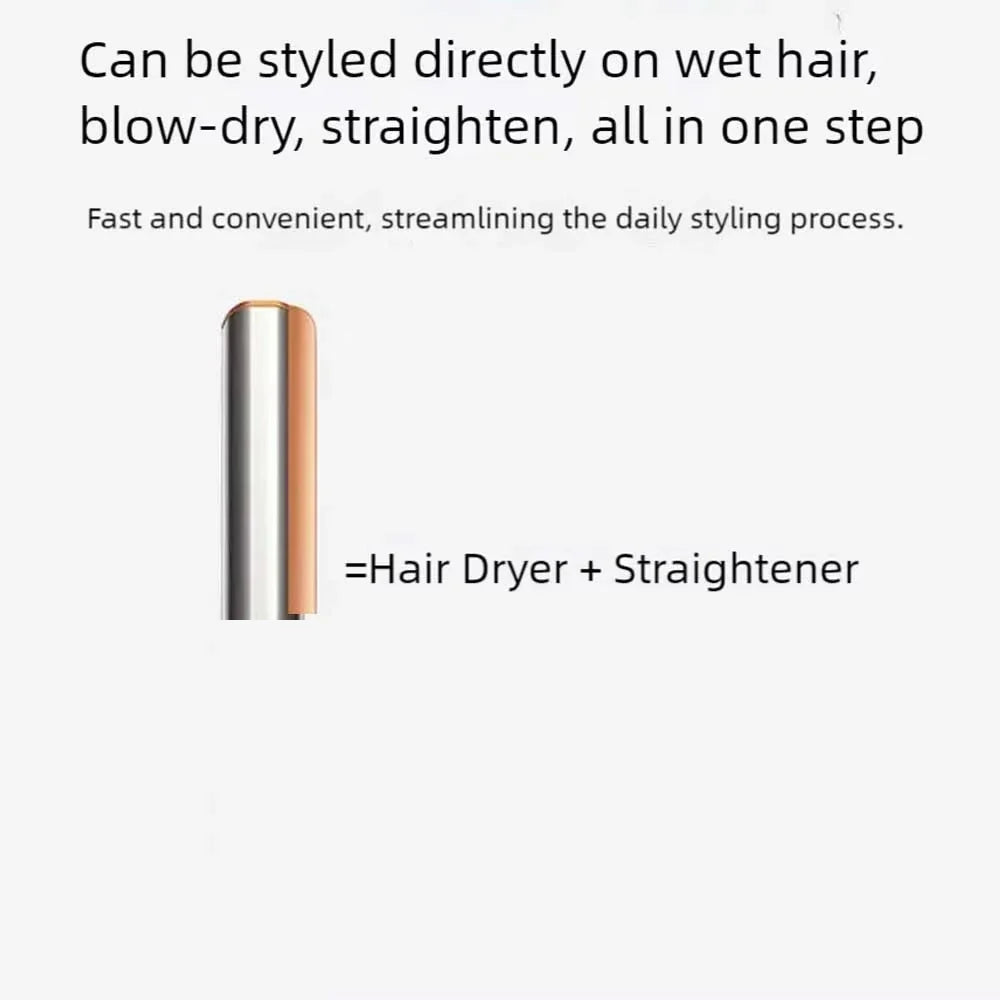 2-in-1 Negative Ion Hair Dryer Multi-Function Straightener Long-Lasting Styling Tool Straightener for Wet or Dry Hair