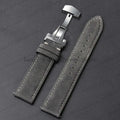 Amazfit Leather Watch Band Calfskin Strap with Butterfly Buckle Brown