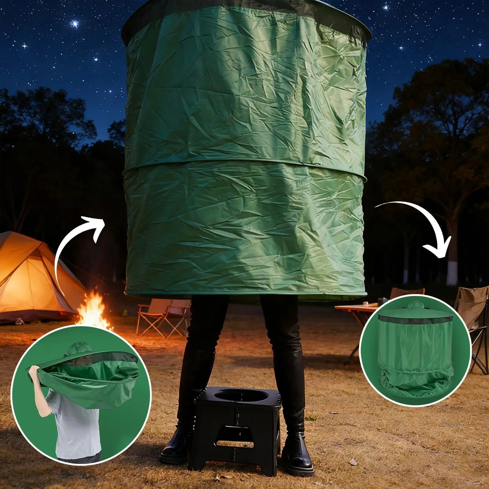 Camping Toilet Tent Portable Compact Foldable Privacy Shelter with Carry Bag