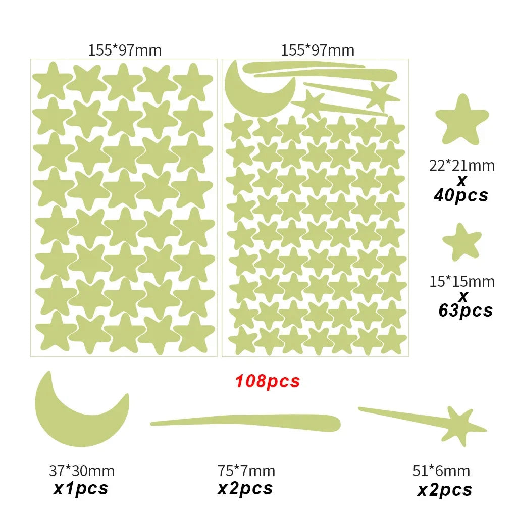 Luminous Moon Stars Wall Stickers for Kids room Bedroom Decor Glow in the dark Earth Wall Decals Noctilucent Stickers Home Decor