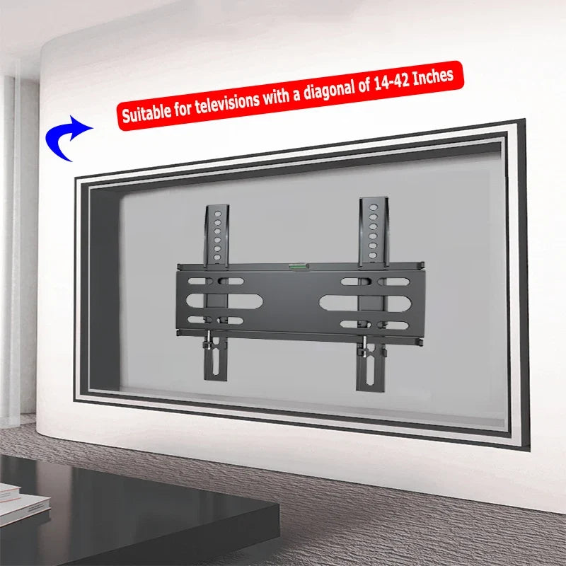 TV Wall Mount Fixed for Most 14-42" LED, LCD and Plasma Flat/Curved TVs with Max VESA 200X200 Space Saving Universal TV Bracket