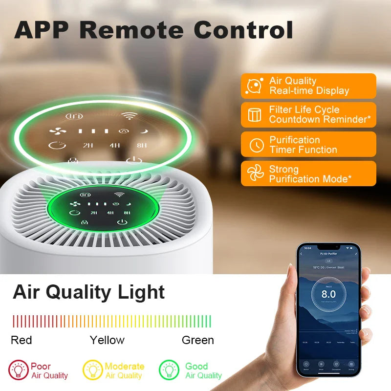 Chuboor Air Purifier with H13 True HEPA Smart WiFi Control